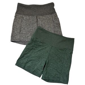 NWOT Zobha Heathered Gray and Green Shorts Bundle